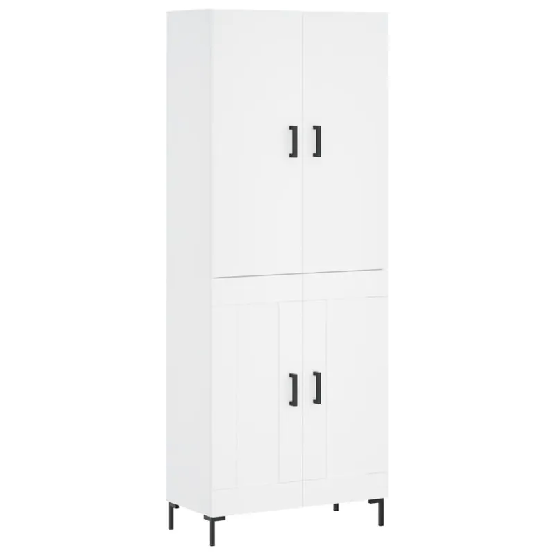 Beliebt Weißes Highboard aus Holzwerkstoff mit Metallfüßen 69,5 x 34 x 180 cm