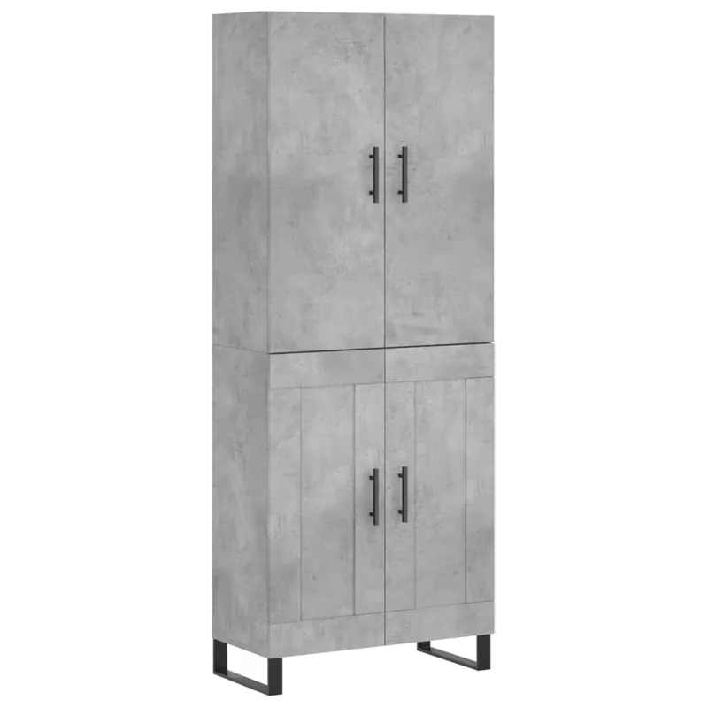 Highboard Betongrau 69,5x34x180 cm Holzwerkstoff Garantierte Lieferung