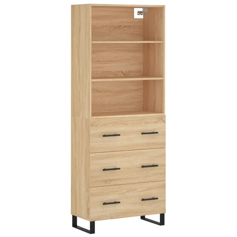 Neuheit Highboard Sonoma-Eiche 69,5x34x180 cm Holzwerkstoff