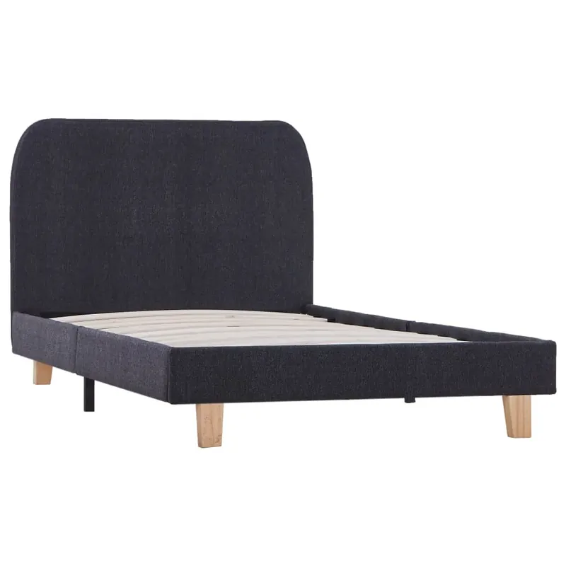 Markenware Bettgestell Dunkelgrau Stoff 90x200 cm