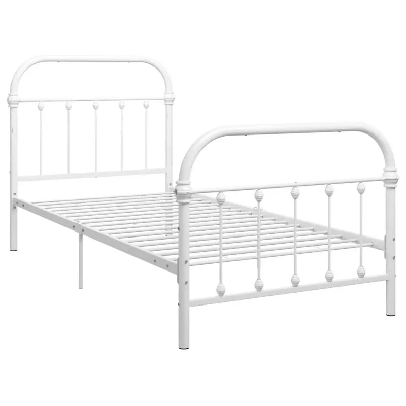 Metallbettrahmen Weiß 213 x 111 x 109 cm – Klassischer Look Sofort Bestellen