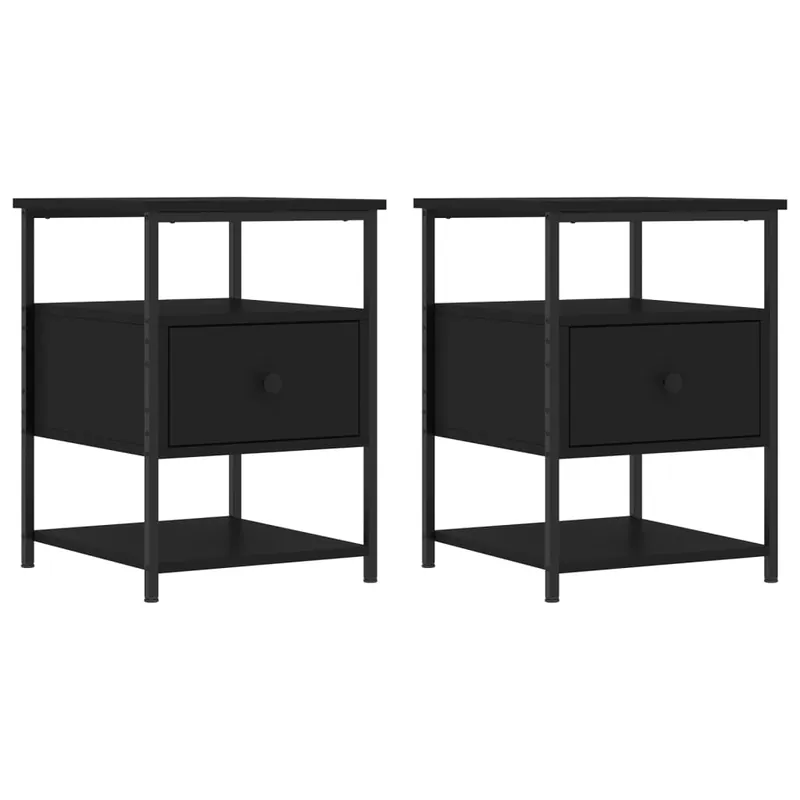 Nachttische 2 Stk. Schwarz 40x42x56 cm Holzwerkstoff Bestseller