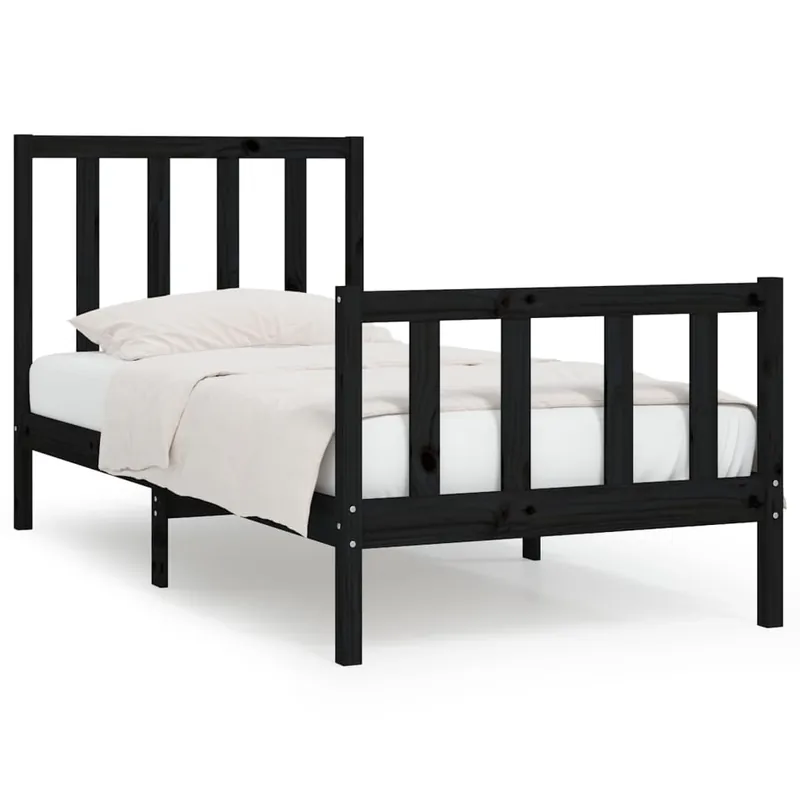 Aktuell Klassisches Bett Schwarz 195,5 x 80,5 x 69,5 cm