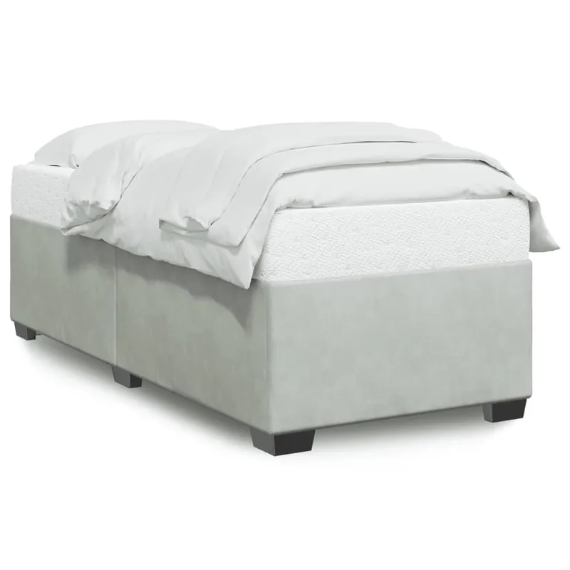 Samtbett Hellgrau 200 x 80 x 46 cm mit verstärkten Kunststoff-Füßen Preisreduziert