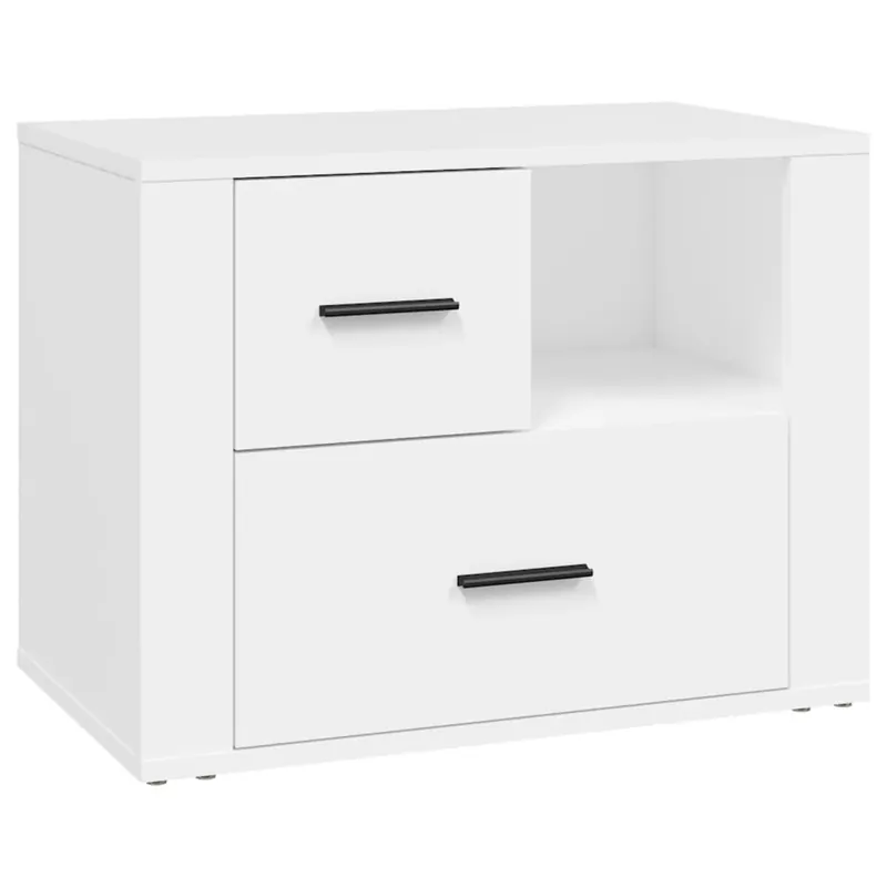 Super-Preis Nachttisch Weiß 60x36x45 cm Holzwerkstoff