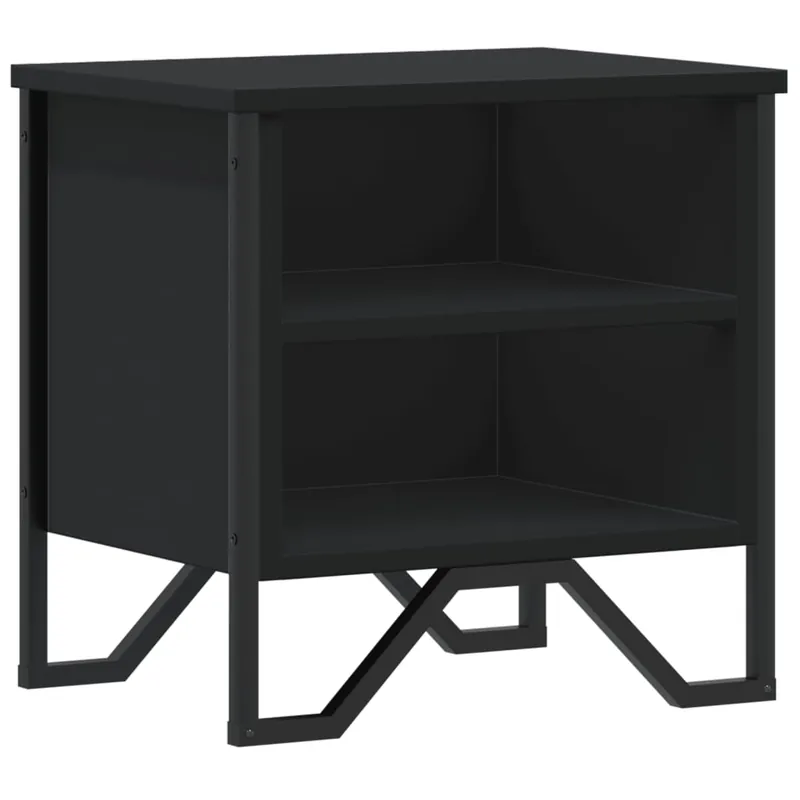 Geprüft Eleganter Nachttisch Schwarz 40 x 30 x 40 cm