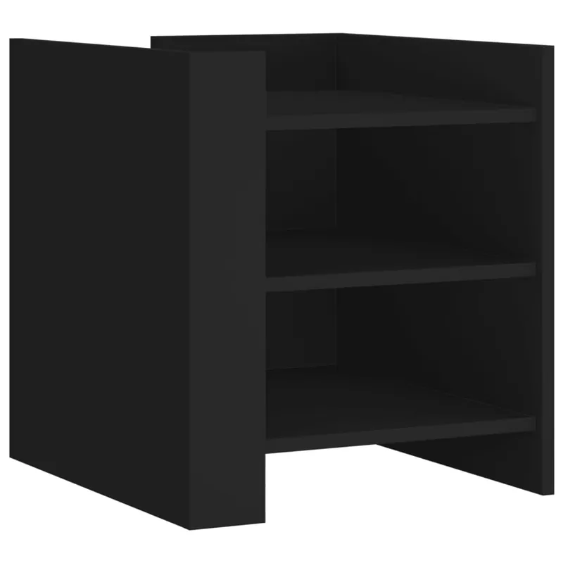 Schwarzer Nachttisch 45 x 50 x 50 cm mit Stauraum und stabiler Tischplatte Expressversand