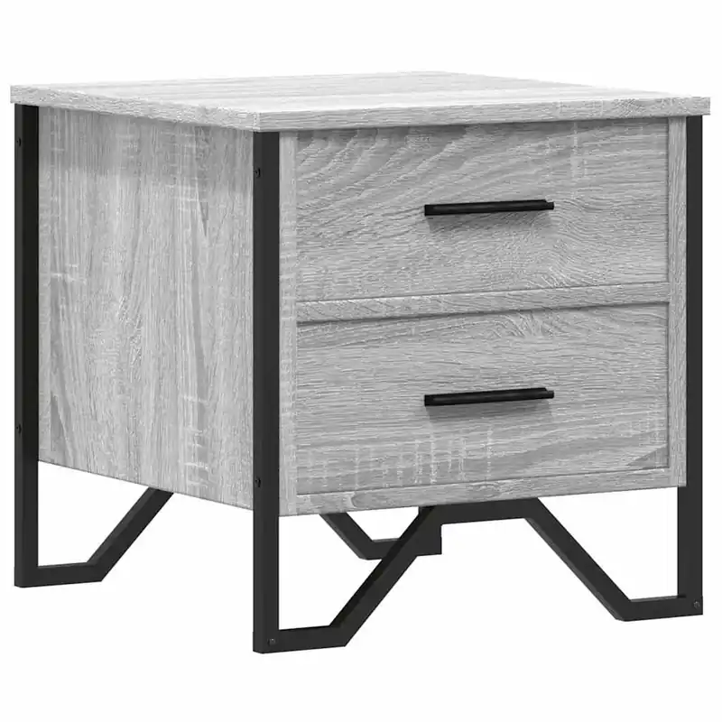 Versand Am Gleichen Tag Nachttisch Grau Sonoma 40 x 41 x 40 cm aus Holzwerkstoff und Metall