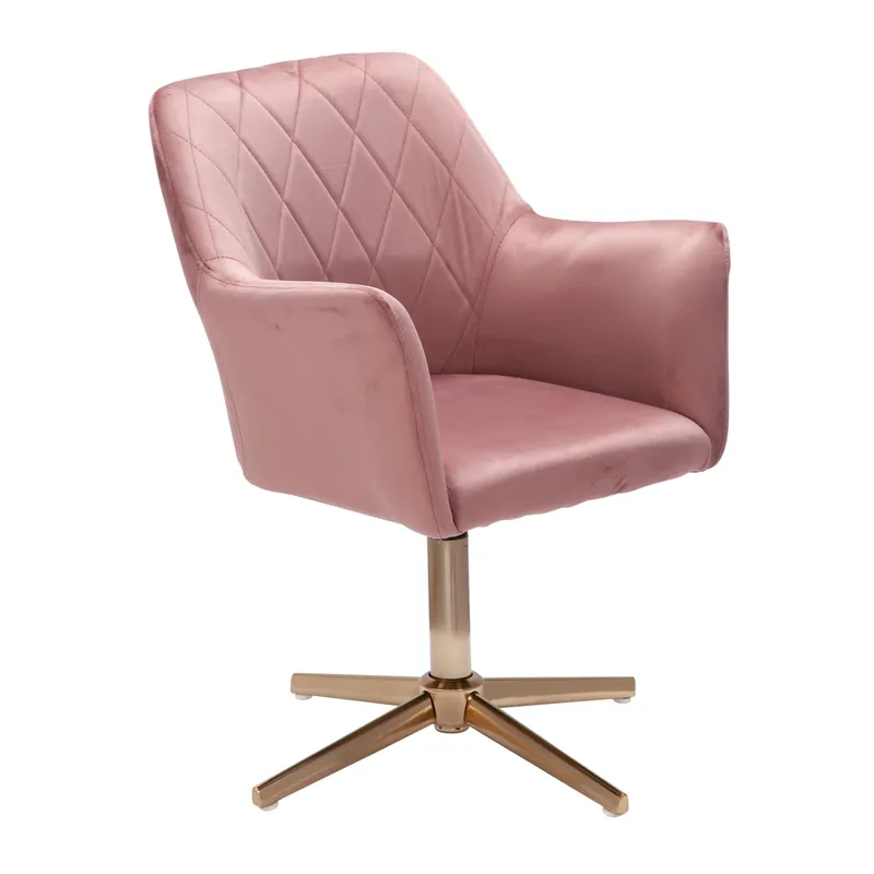 Top-Seller tinkaro Drehsessel KLARA rosa Drehbar ohne Rollen Schalenstuhl Samt Esszimmerstuhl
