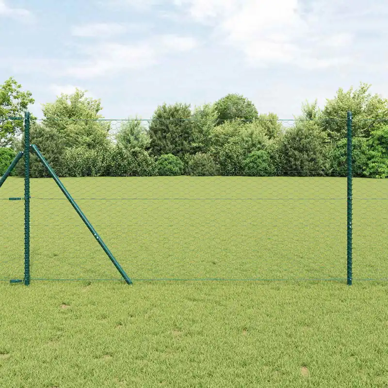 Markenprodukt Hexagonzaun PVC Grün 10 x 1 m – Moderner Garten- und Terrassenzaun