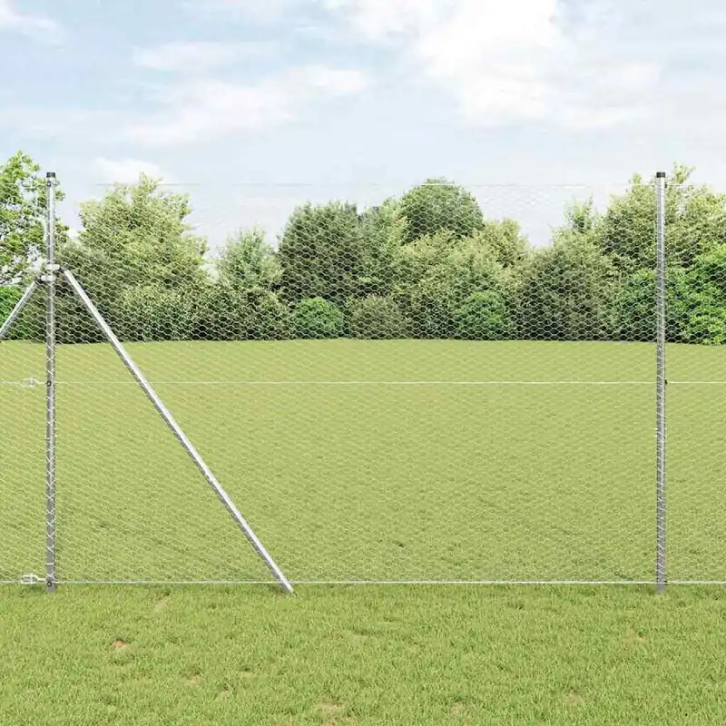 Markenprodukt Hexagonzaun 50 x 1,6 m Silber aus verzinktem Stahl