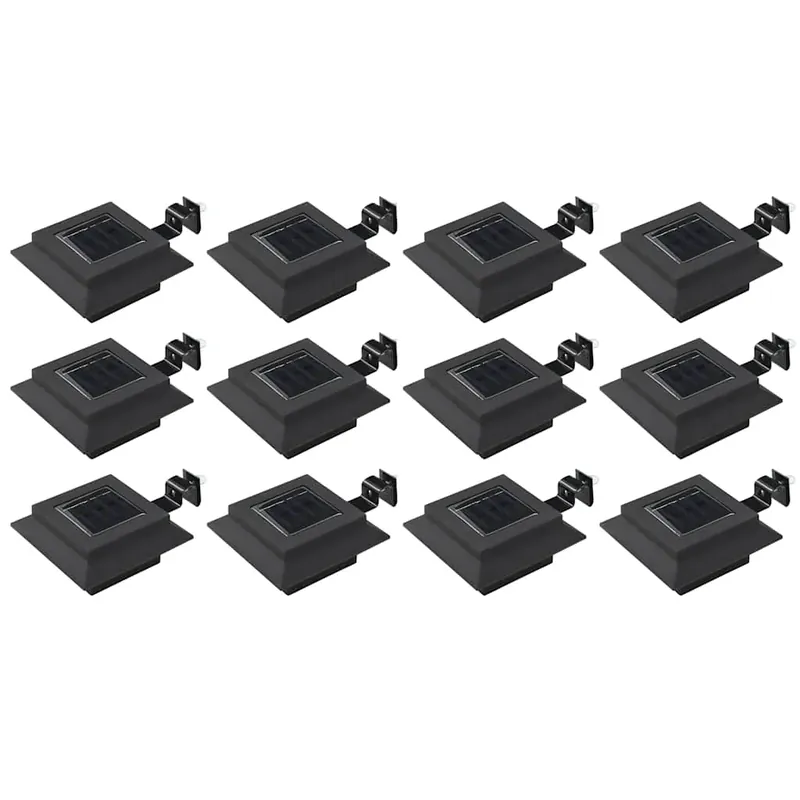 Neu LED-Solarlampen 12er Set 12 x 6,5 cm Schwarz mit AA-Akku
