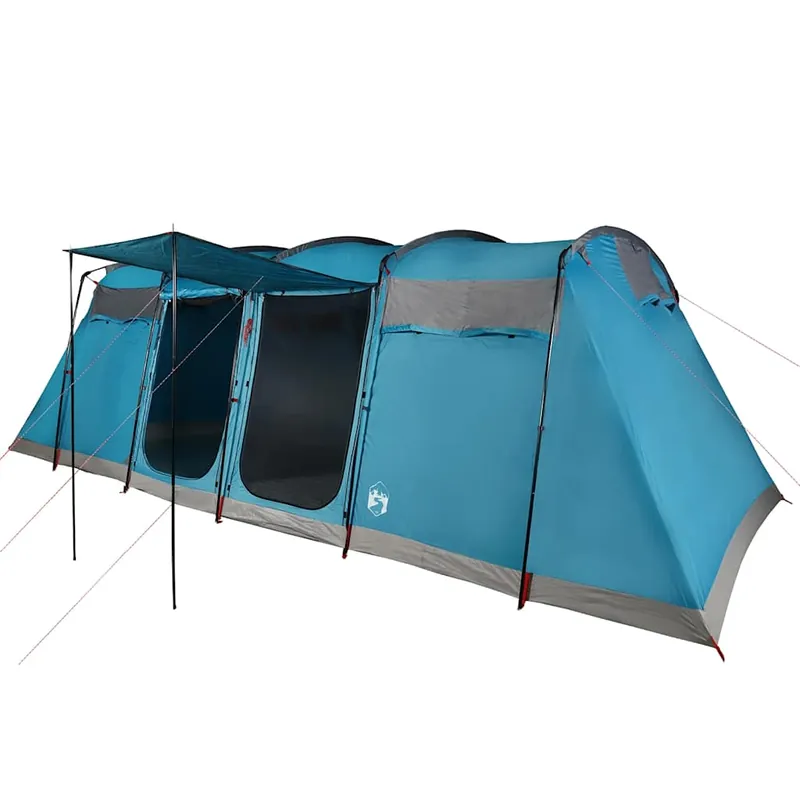 Super-Preis Familienzelt Tunnelzelt 698x315x205 cm Blau wasserdicht mit E-Anschluss