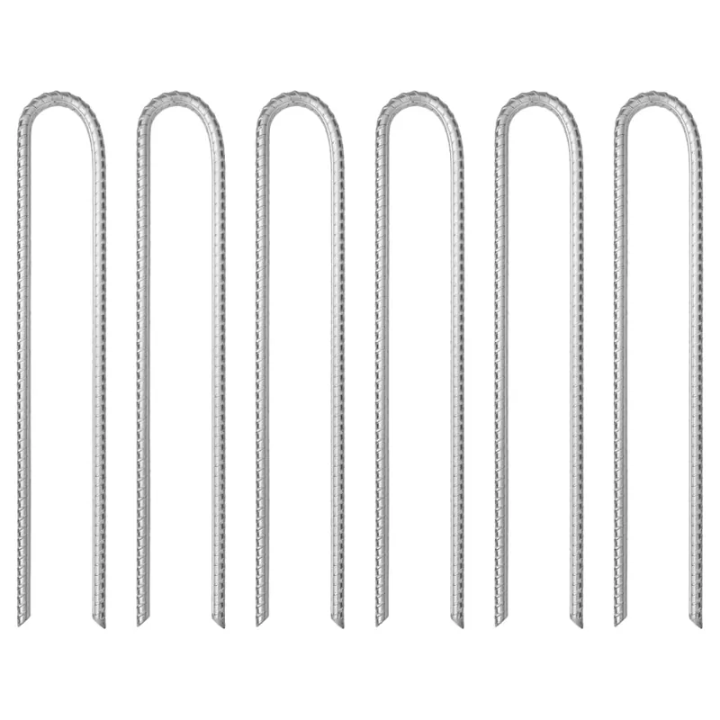 Zeltheringe 6 Stk. U-Form 37 cm Ø10 mm Verzinkter Stahl Markenprodukt
