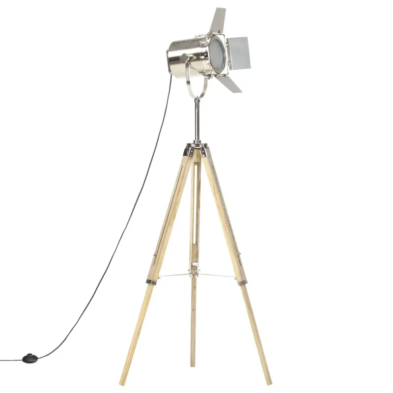 Solange Der Vorrat Reicht tinkaro Stehlampe BRIXIUS Massivholz Mango Stativlampe Silber