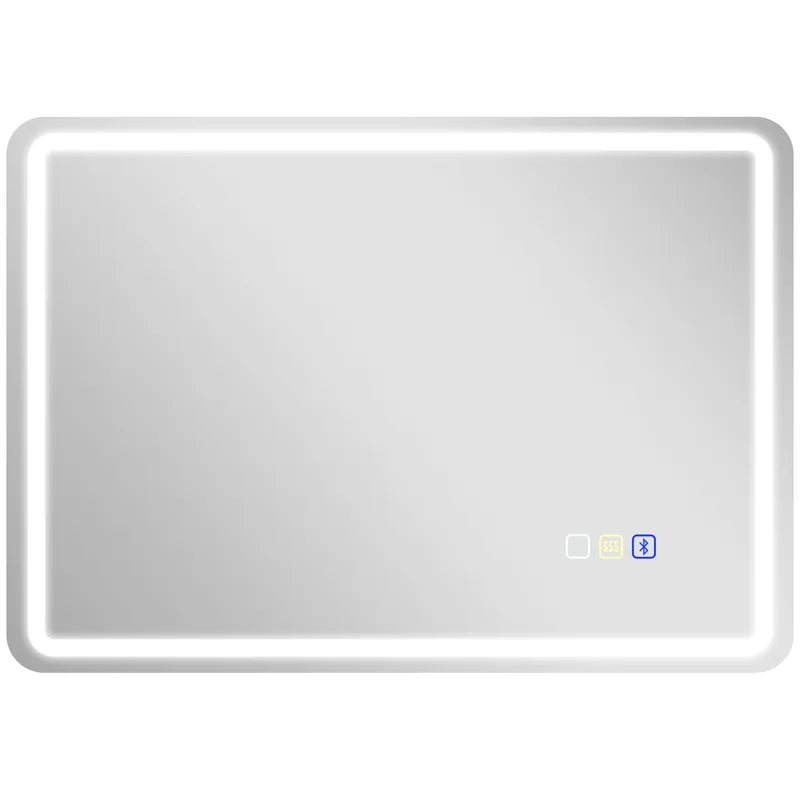 LED-Spiegel 70x50 cm Silber mit Bluetooth und Antibeschlag-Funktion Preisknaller