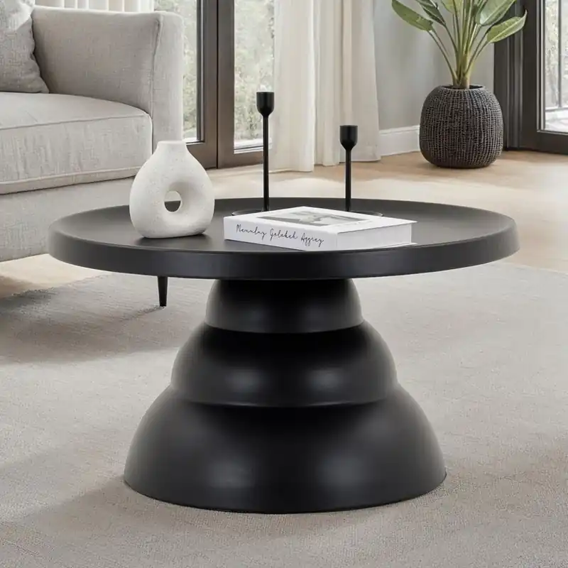 Couchtisch LORIS 70 cm Durchmesser – Schwarz Finale Aktion