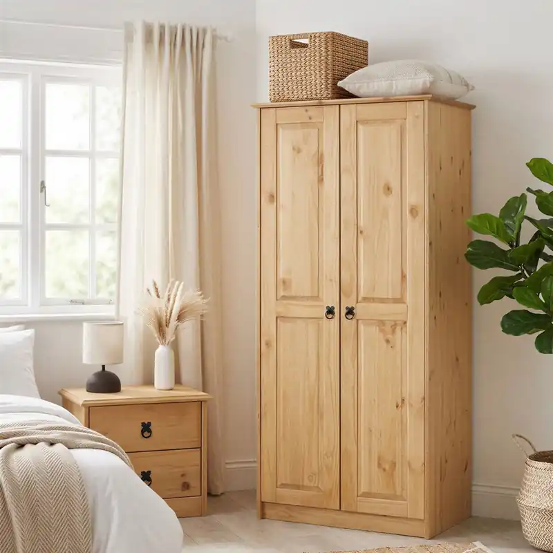Mega-Angebot Kleiderschrank BARRIO in natur, Mexiko-Stil