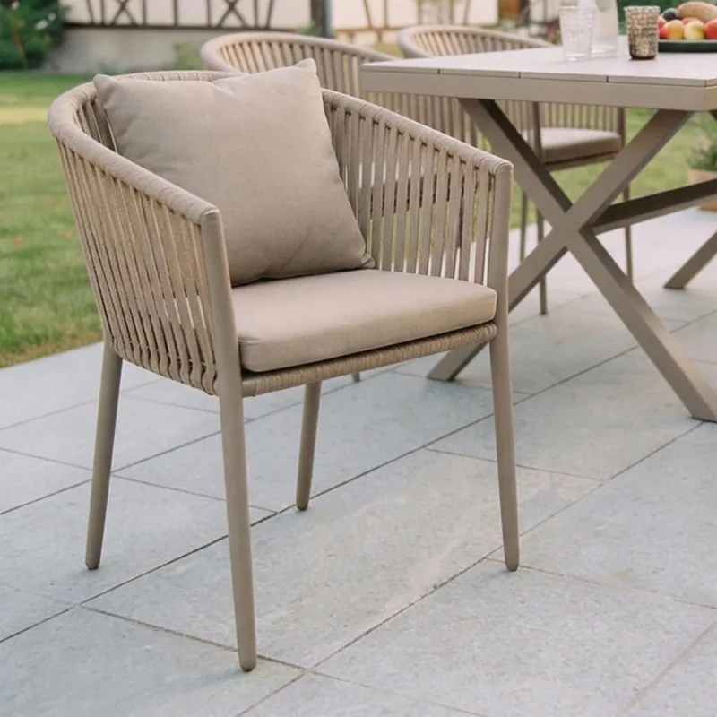 Jetzt Bestellen Gartenstuhl ISOLA stapelbar 6er Set - Champagner/Beige