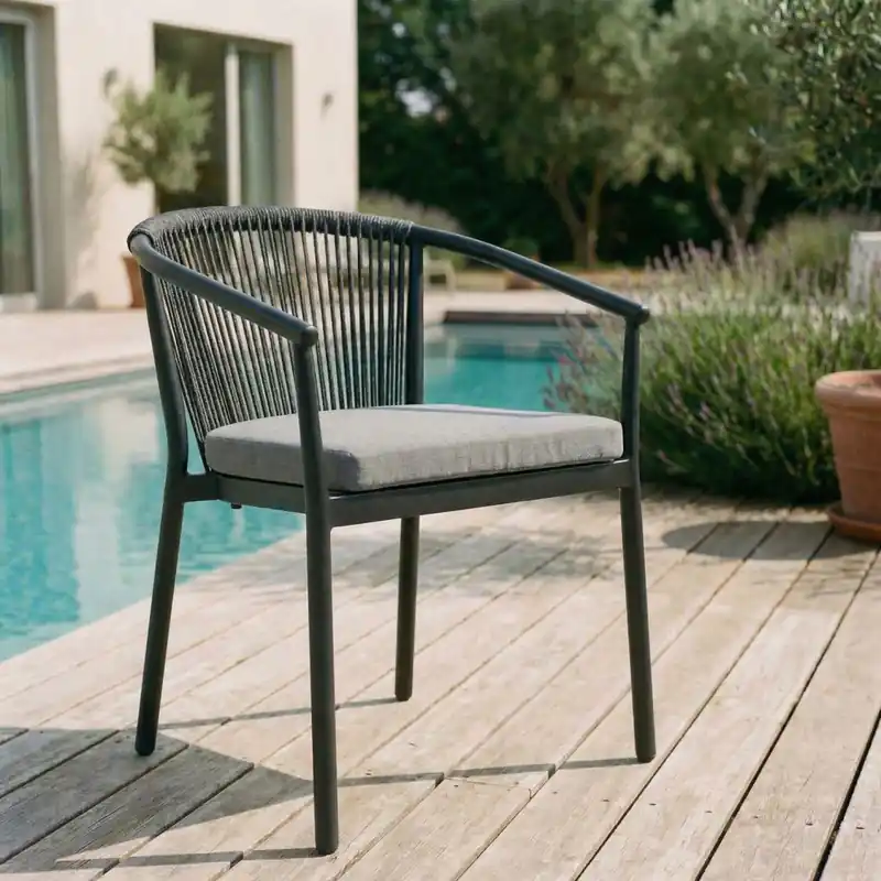 Gartenstuhl TAVOLO stapelbar 6er Set – Anthrazit Sonderaktion