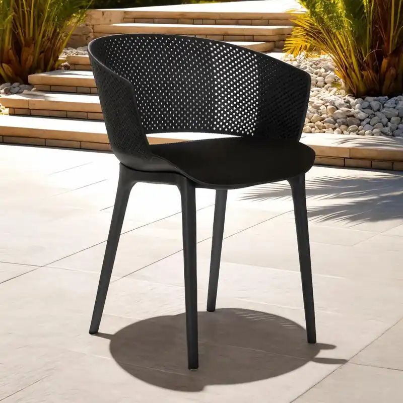 Gartenstuhl OLINDO 4er Set - Schwarz Zertifiziert