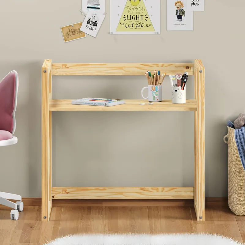 Kinderschreibtisch SUZA höhenverstellbar aus Massivholz – Natur Top-Angebot