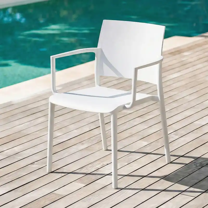Gartenstuhl TERRA stapelbar 4er Set - Weiß Highlight
