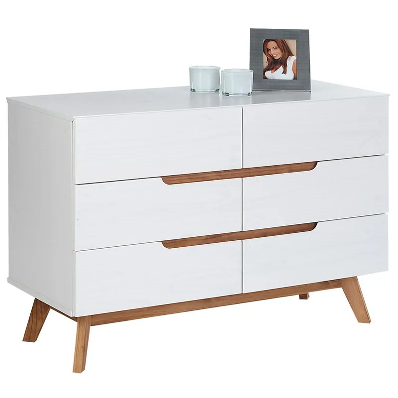Sideboard TIBOR mit 6 Schubladen - Weiß Letzte Chance