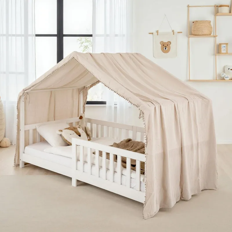 Hausbett-Himmel LIAN mit Pompons 1 Stück – Beige Meistverkauft