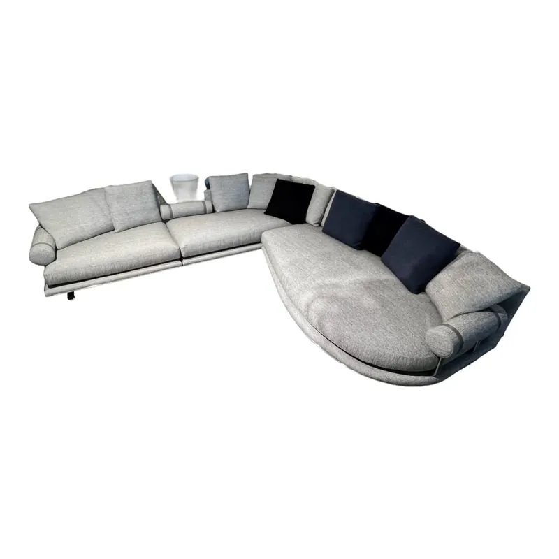Ecksofa Noonu Stoff CAT S Sara Anthrazit Melange 2625159 mit 12 Kissen Neu