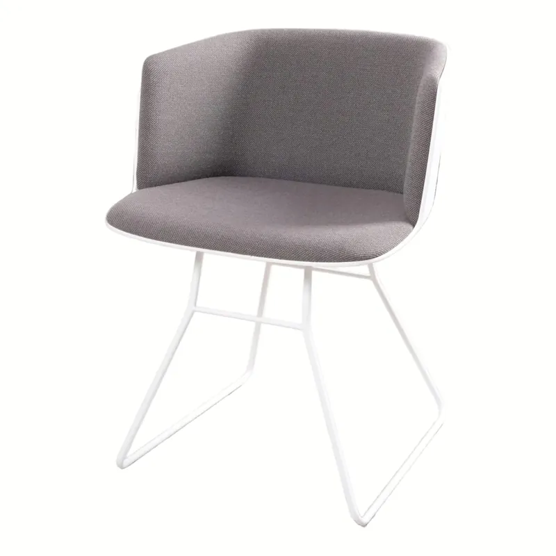 Stuhl kleiner Sessel Cut Stoff C Hallingdal 65 Grau Gestell Weiß Mega-Angebot