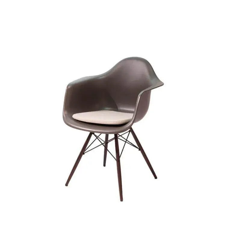 Stuhl Eames Armchair Daw Sitzschale Basalt Dunkelbraun Untergestell Ahorn Dunkelbraun Ohne Polster Heißes Angebot
