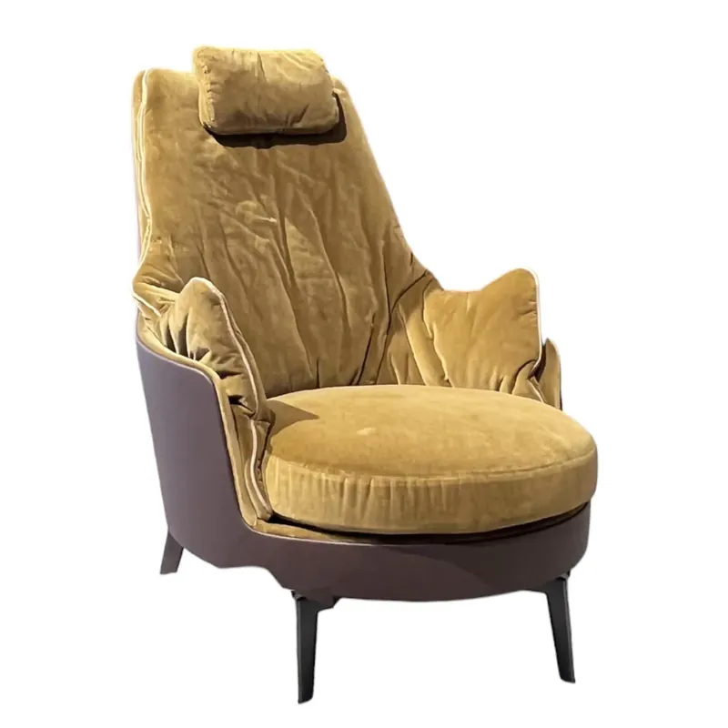 Billig Sessel Guscioalto 015M21 Stoff Star Bronze Pelle de Luxe Schokobraun