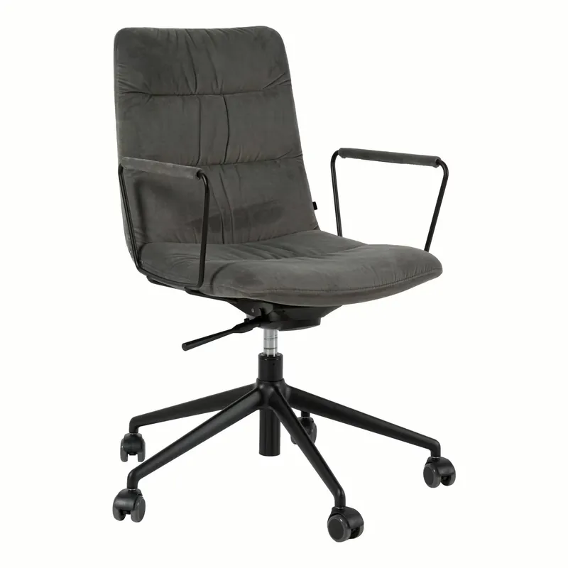 Bürostuhl Arva Stoff Seven Grey 65 Sternfuß Schwarz M02 Markenware