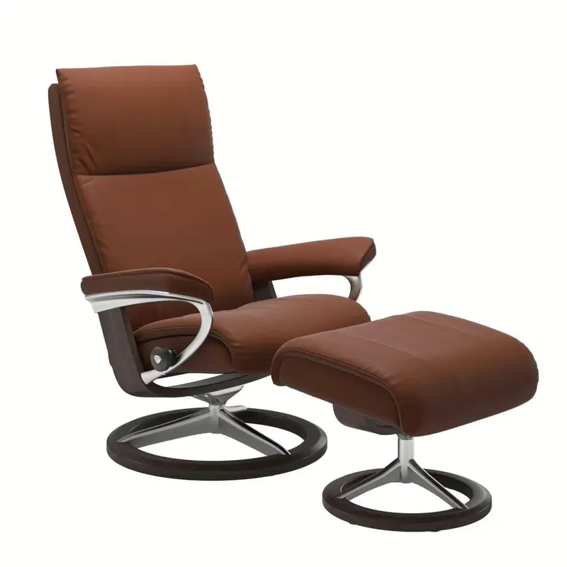 Top-Seller Stressless Aura M Signature Base Leder Paloma Copper mit Hocker