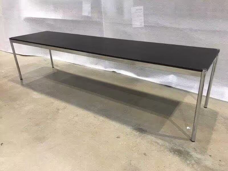 Markenware Rechtecktisch 297x75 MDF Graphitschwarz Füße Verchromt