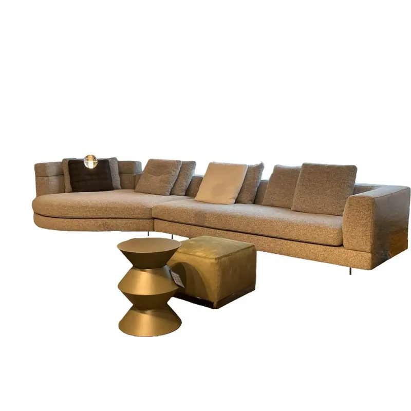 Ecksofa Alexander Stoff Toshima 03 Cenere Füße Metall Anthrazit Inklusive 8 Kissen Must-Have