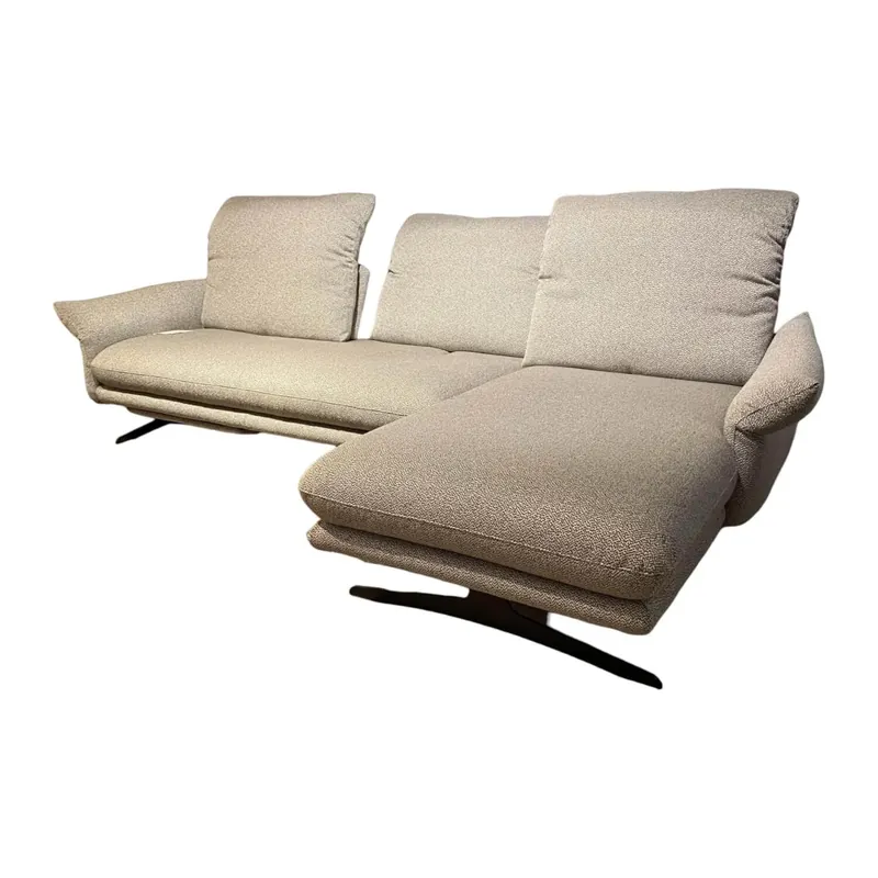 Günstig Ecksofa Willoow 26702 Stoff 70 Q2 Silver Grey 01022 Füße Schwarz