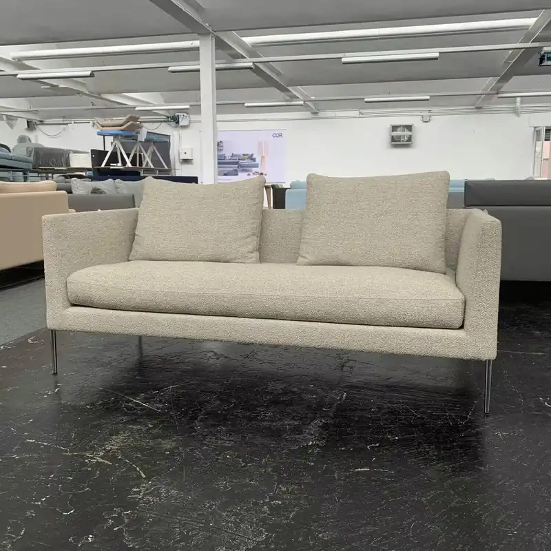 Sofa Pilotis Stoff 8202 Sand Füße Chrom Mega-Angebot