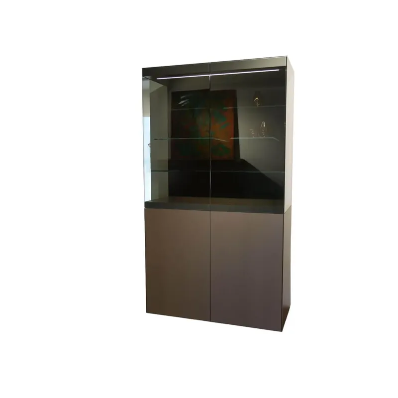 Vitrine Cube Light Lack Bronze Metallic M10 Grauglas Inklusive Beleuchtung Letzte Chance