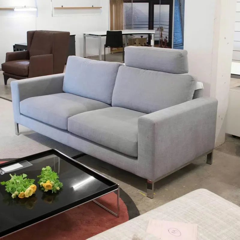 Sofa 9.2 Stoff Madison CH 1249097 Bügelfuß Chrom Glänzend mit Kopfstütze Saisonangebot