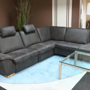 Ecksofa Paco Stoff Saddle Anthrazit Fuß Holz Wildeiche Mit Motorischer Relaxfunktion Schneller Versand