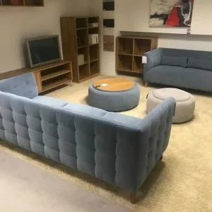 Jetzt Bestellen Garnitur 2 Sofas Cocoon Stoff 490 Yeti Triton 05 Blue Füße Eiche D13 Natur Geölt
