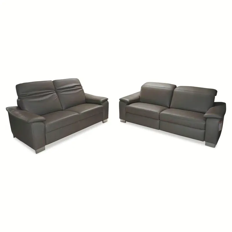 Garnitur Cliff-L Leder 120 Belvita Slate Grau 2 Sofas Saisonangebot