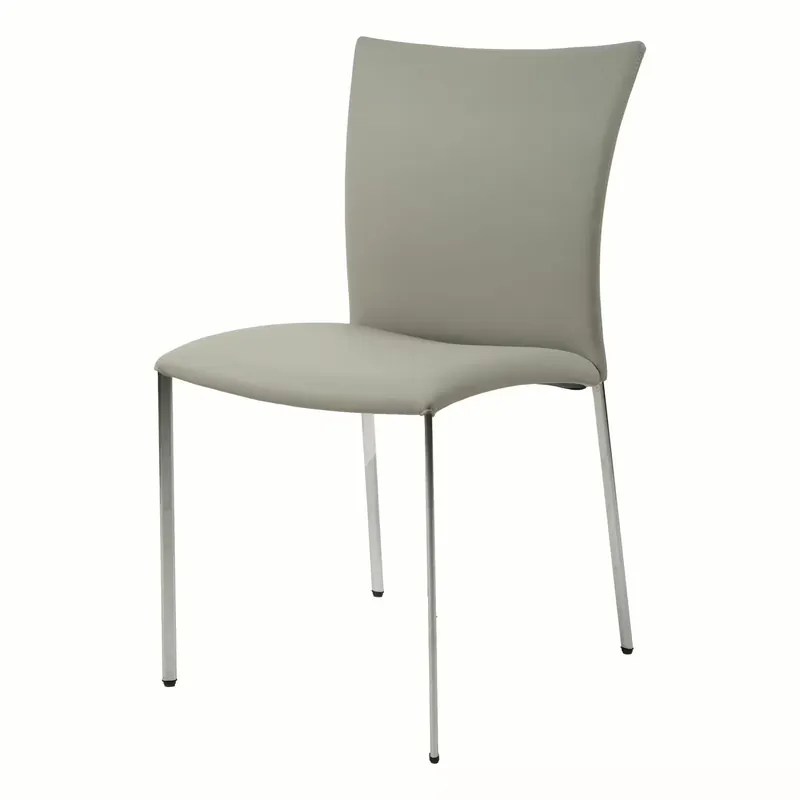 Online Kaufen Stuhl Nobile Soft Leder L668 Hellgrau Cat. I Füsse Flachrohr Verchromt Hochglanz