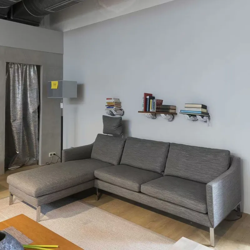 Ecksofa Madison Stoff Grau mit Nackenstütze Sonderangebot