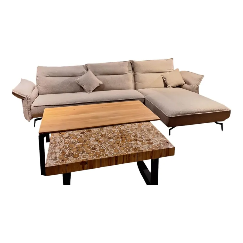 Bestseller Ecksofa Gamma Bezug Stoff Adam 07 Offwhite Grau Metallfüße Schwarz Mit Klappbaren Armlehnen Und Kopfteilen
