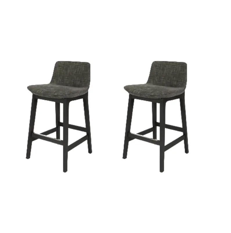 Neue Kollektion 2-er Set Barhocker Ventura Stoff Lipsi Olivia Gestell Ulme Schwarz