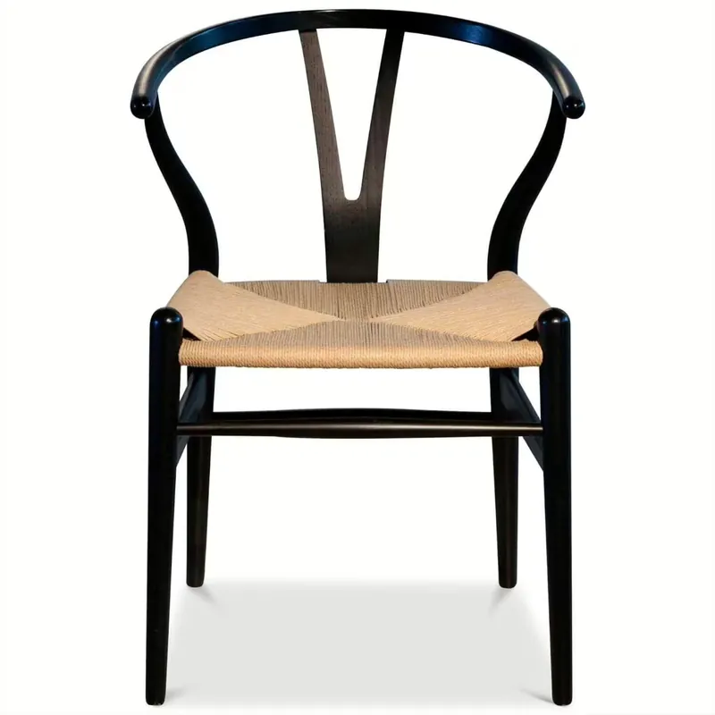 Garantierte Lieferung Stuhl CH24 Wishbone Chair Buche Schwarz