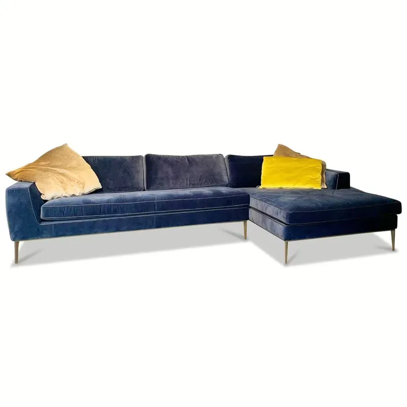 Sonderaktion Ecksofa Lord Stoff Blau mit 3 Kissen